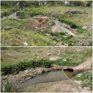 لوله بزرگ فاضلاب به داخل رودخانه سقز سرازیر می شود