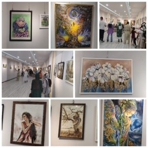 برگزاری نمایشگاه طراحی و نقاشی اموزشگاه هنرهای تجسمی باران + تصاویر